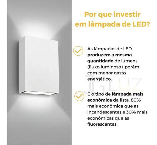 Imagem de Kit 20 Arandela 2 Fachos Uso Externo Interno Led 4w 