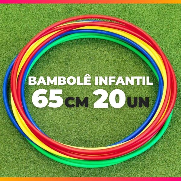 Kit 20 Bambolês Infantil Exercicios Fitness Colorido 65cm Reforçado - Casambiente Imagem de Kit 20 Bambolês Infantil Exercicios Fitness Colorido 65cm Reforçado