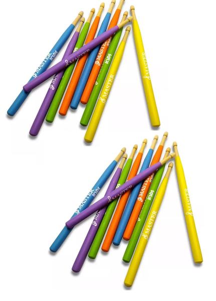 Kit 20 Baquetas Infantil Master Kids Colors Liverpool Novo Imagem de Kit 20 Baquetas Infantil Master Kids Colors Liverpool Novo
