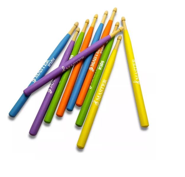Kit 20 Baquetas Infantil Master Kids Colors Liverpool Novo Imagem de Kit 20 Baquetas Infantil Master Kids Colors Liverpool Novo