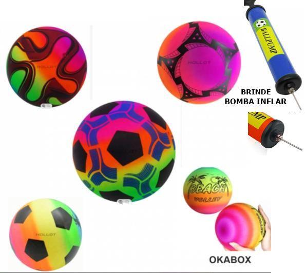 Imagem de Kit 20 Bola Vinil Infantil Colorida dente de leite + Bomba inflar