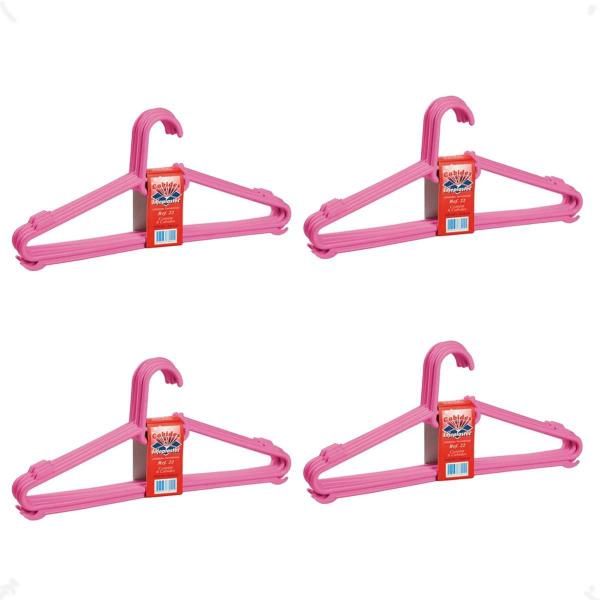 Imagem de Kit 20 Cabide Infantil Bebe Rosa 30X13,5 Reforçado