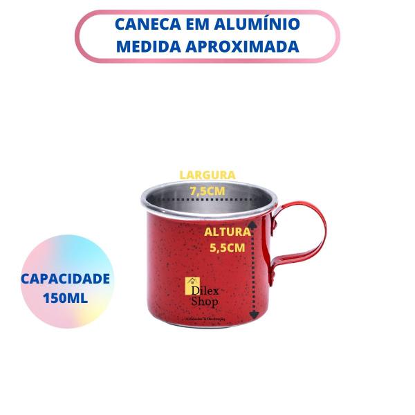 Imagem de Kit 20 Canecas Coloridas Xícaras Retrô Em Alumínio Café Chá