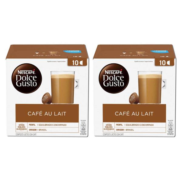 Imagem de Kit 20 Cápsulas de Café Nescafé Dolce Gusto Au Lait