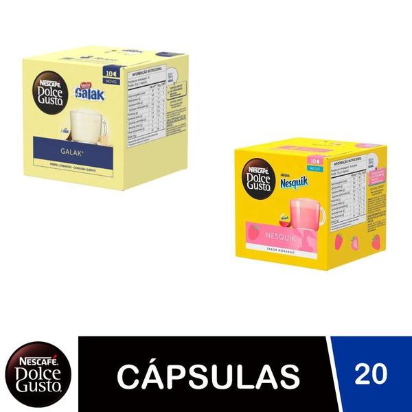 Imagem de Kit 20 cápsulas Dolce Gusto Galak e Nesquik - 2 caixas