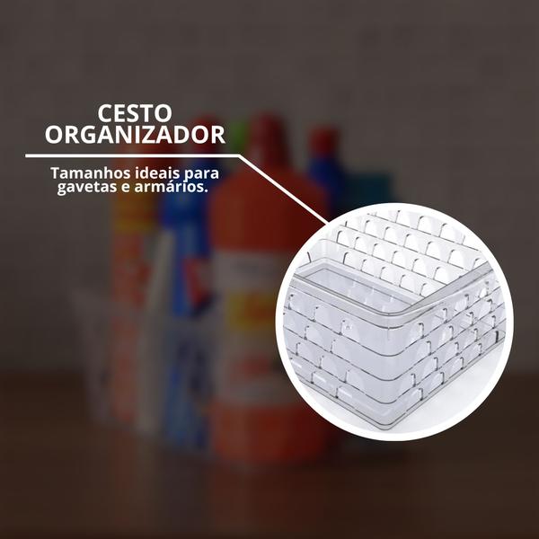 Imagem de Kit 20 Cesto Cestinho Organizador Multiuso Retangular GG Decorativo Design Versátil Prático