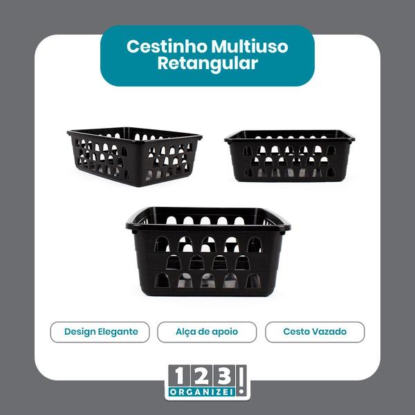 Imagem de Kit 20 Cestos Organizador 10 M e 10 Pequeno Preto