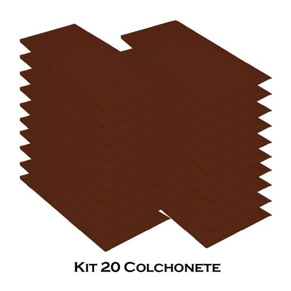 Imagem de Kit 20 Colchonete Slim 95x59cm Solteiro Para Ginástica Academia Escola Suede Terracota - Ahz Móveis