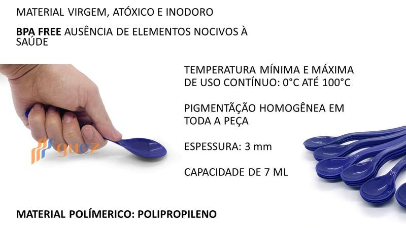 Imagem de Kit 20 colher escolar azul bic 7ml em polipropileno merenda lanches