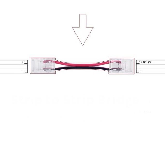 Imagem de KIT 20 Conector Emenda FIta LED 10mm Rabicho Duplo 12V 24V 110V 220V