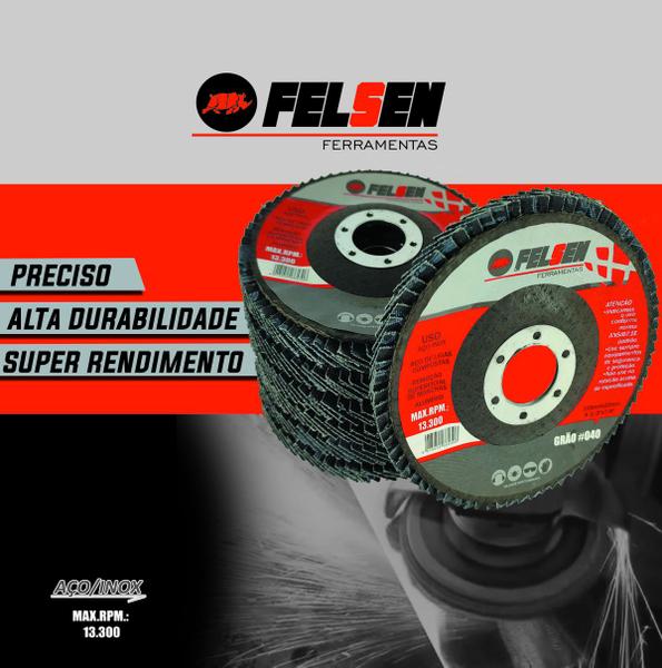 Imagem de Kit 20 Discos Flap Lixa Desbaste Lixadeira Esmerilhadeira Metal Madeira Ferro 4,1/2 115mm ALTA QUALIDADE