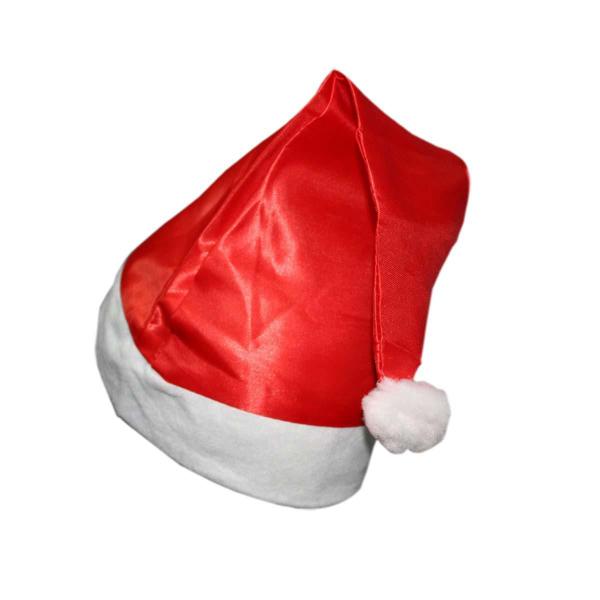 Imagem de Kit 20 Gorros de Papai Noel em Cetim 40 cm no Atacado