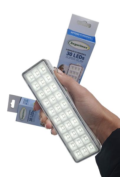 Imagem de Kit 20 Iluminação Luminaria de Emergencia 30 Leds Super Slim Segurimax