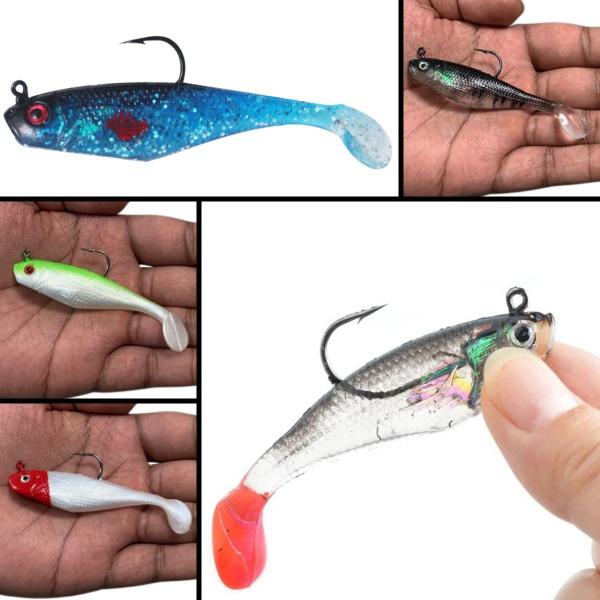 Imagem de Kit 20 iscas Artificiais Hélice, 6 sessões, soft shad