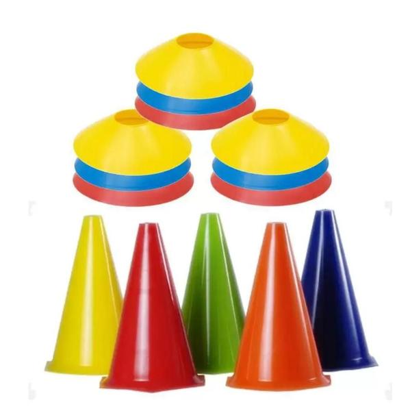 Imagem de Kit 20 Itens Para Treino Funcional E Agilidade -Cone E Prato