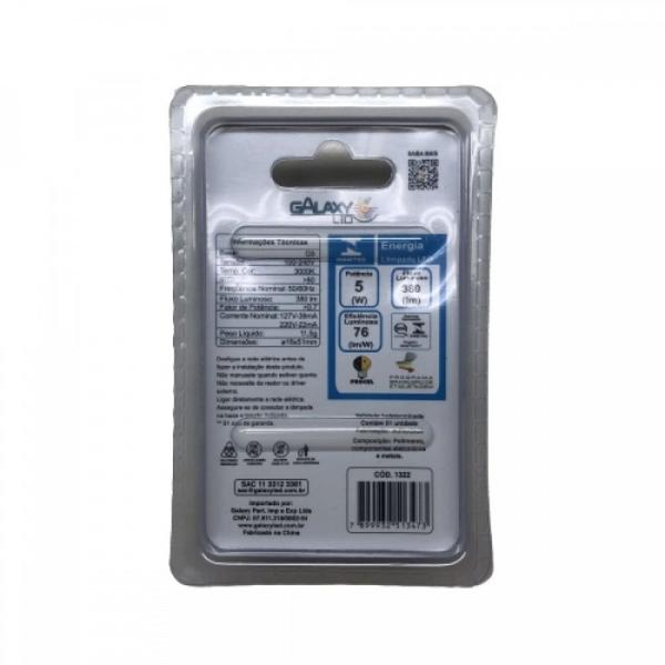 Kit 20 lampada g9 ledpin 5w 3000k luz quente bivolt galaxy Imagem de Kit 20 lampada g9 ledpin 5w 3000k luz quente bivolt galaxy