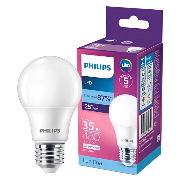 Imagem de Kit 20 Lâmpada Led Bulbo 4,5W 480Lm Bivolt Philips