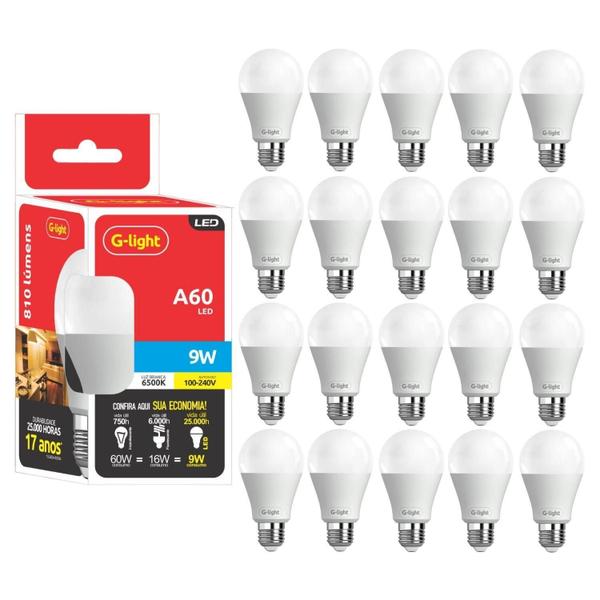 Imagem de Kit 20 Lâmpadas Led 9W E27 Autovolt 6500K Branco Frio Cor Da