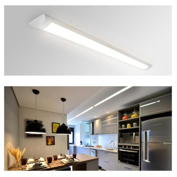 Imagem de Kit 20 Luminária Linear 60Cm Sobrepor Led 20W Branco Frio