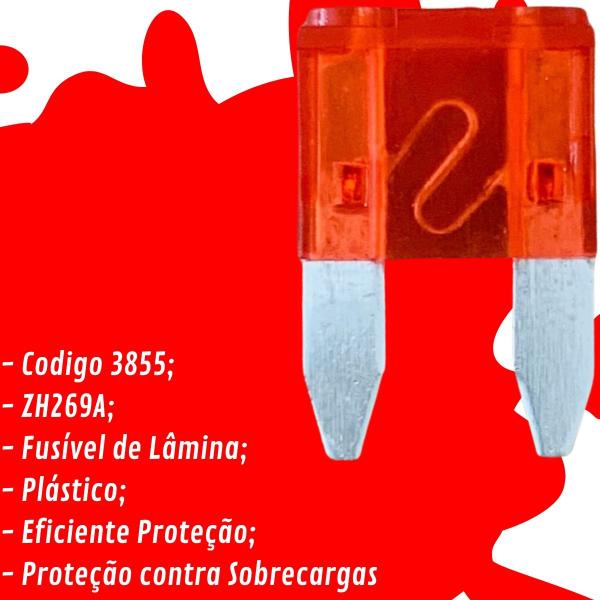 Imagem de Kit 20 Mini Fusivel Lâmina 10A ZH269A Engate Vermelho Automotivo