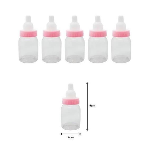 Imagem de Kit 20 Mini Mamadeira Lisa Rosa Para Lembrancinha 50ml