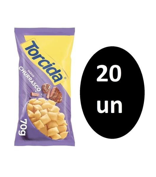 Kit 20 Pacotes Salgadinho Torcida Sabor Churrasco 70g Lucky Imagem de Kit 20 Pacotes Salgadinho Torcida Sabor Churrasco 70g Lucky