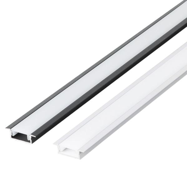 Imagem de Kit 20 Perfil de Led Reforçado Embutir 24x7mm Barra 2m para Fita de Led Pasilux