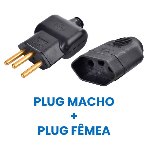 Imagem de Kit 20 Plug Pino Macho 20a 2P+T com 20 Tomada Fêmea 20a 2P+T