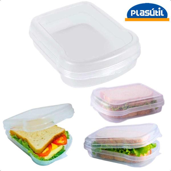 Imagem de Kit 20 Porta Lanche Sanduicheira Transparente -1315Plasutil