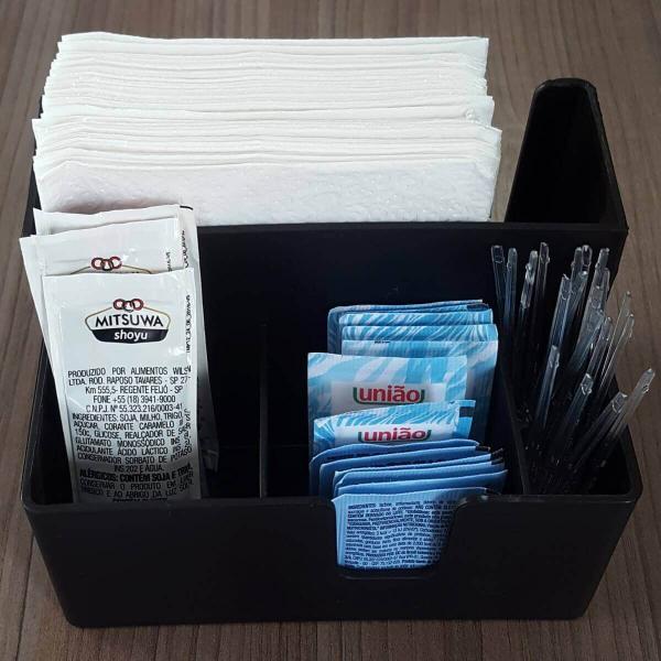 Kit 20 Porta Sachês Guardanapo Açúcar Organizadores Bancada Preto - Coza Imagem de Kit 20 Porta Sachês Guardanapo Açúcar Organizadores Bancada Preto