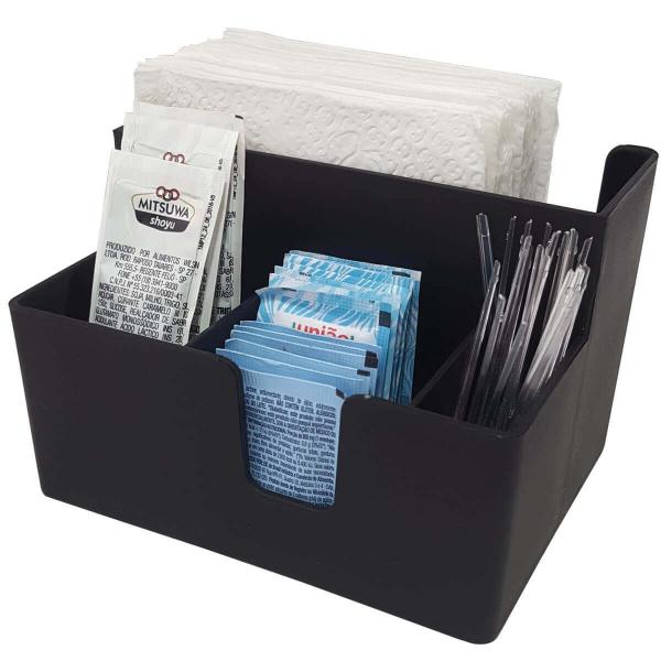 Kit 20 Porta Sachês Guardanapo Açúcar Organizadores Bancada Preto - Coza Imagem de Kit 20 Porta Sachês Guardanapo Açúcar Organizadores Bancada Preto