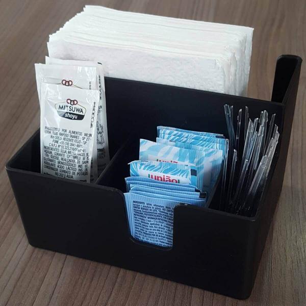 Kit 20 Porta Sachês Guardanapo Açúcar Organizadores Bancada Preto - Coza Imagem de Kit 20 Porta Sachês Guardanapo Açúcar Organizadores Bancada Preto
