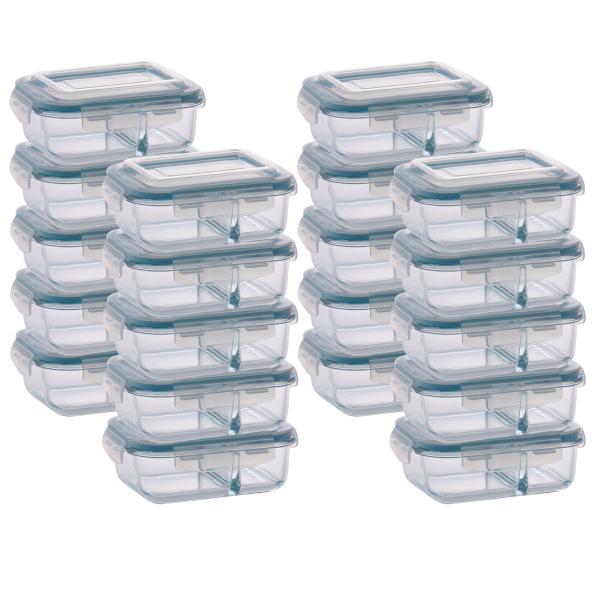 Kit 20 Pote Vidro Hermético para Mantimentos Divisória 1010ml - QUALITY HOUSE Imagem de Kit 20 Pote Vidro Hermético para Mantimentos Divisória 1010ml
