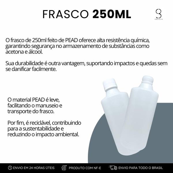 Imagem de Kit 20 Potes 250ml Resistentes Para Álcool Com Tampa Lacre