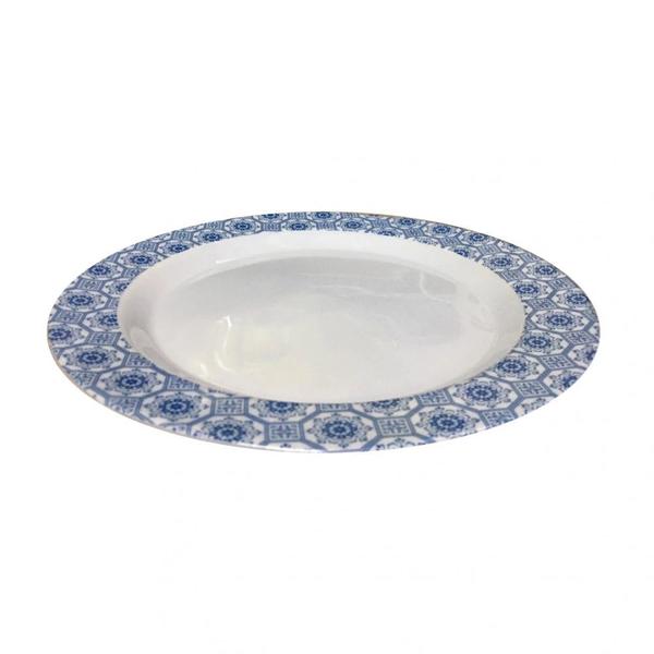 Kit 20 Pratos Rasos 27,5cm Melamina Decorado Branco Sakes Imagem de Kit 20 Pratos Rasos 27,5cm Melamina Decorado Branco Sakes
