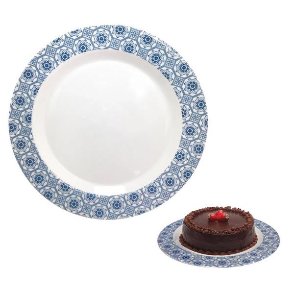 Kit 20 Pratos Rasos 27,5cm Melamina Decorado Branco Sakes Imagem de Kit 20 Pratos Rasos 27,5cm Melamina Decorado Branco Sakes