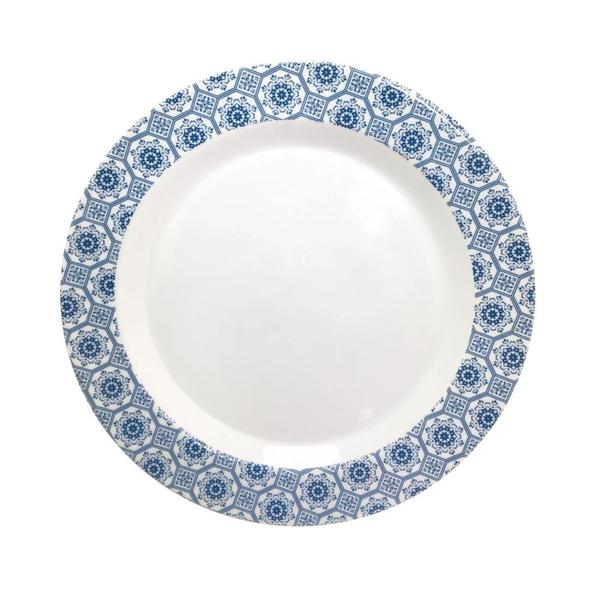 Kit 20 Pratos Rasos 27,5cm Melamina Decorado Branco Sakes Imagem de Kit 20 Pratos Rasos 27,5cm Melamina Decorado Branco Sakes
