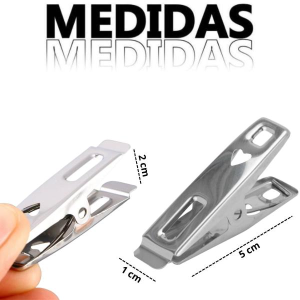 Imagem de Kit 20 presilhas Clipes fecha saco embalagem pregador metal