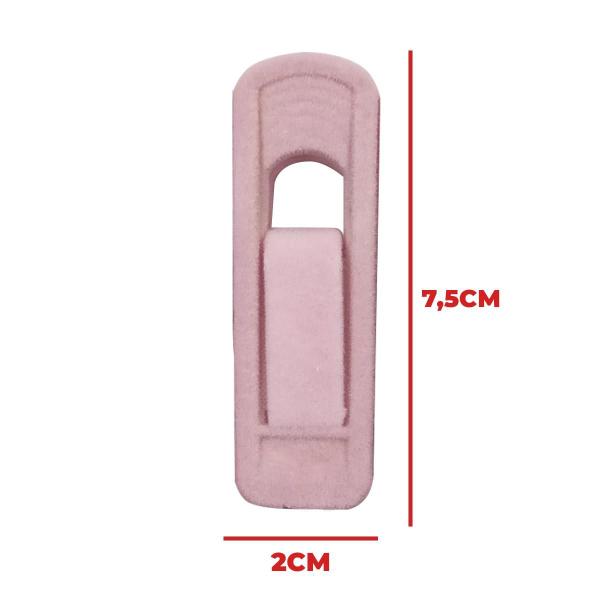 Imagem de Kit 20 Presilhas de Veludo Para Cabides Prendedor Cor Rosa