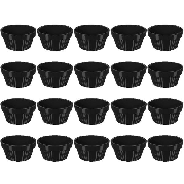 Kit 20 Ramekin 30ml Molho Maionese Shoyu Restaurante Preto Ramequim Oriental Uno Coza Canelado Imagem de Kit 20 Ramekin 30ml Molho Maionese Shoyu Restaurante Preto Ramequim Oriental Uno Coza Canelado