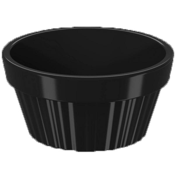 Imagem de Kit 20 Ramekin 30ml Molho Maionese Shoyu Restaurante Preto Ramequim Oriental Uno Coza Canelado