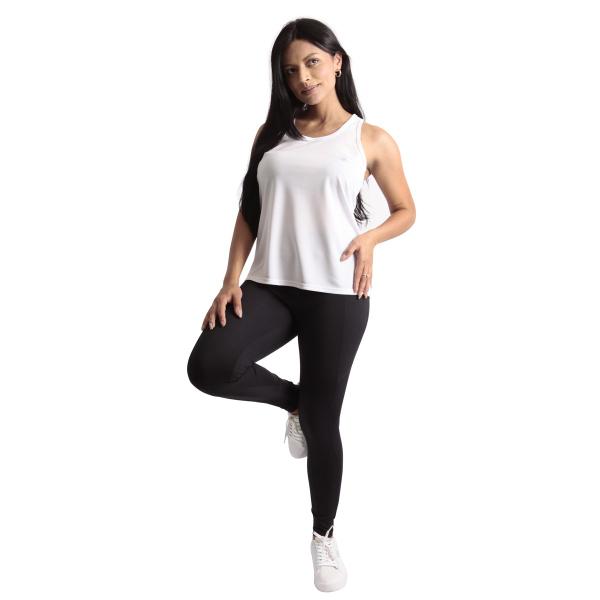 Imagem de Kit 20 Regatas Branco Feminina Dry Fit Fitness - Grade