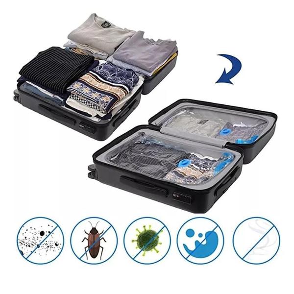 Kit 20 Saco Organizador Vácuo Edredom Cobertor Roupas 70X110 - Clink Imagem de Kit 20 Saco Organizador Vácuo Edredom Cobertor Roupas 70X110