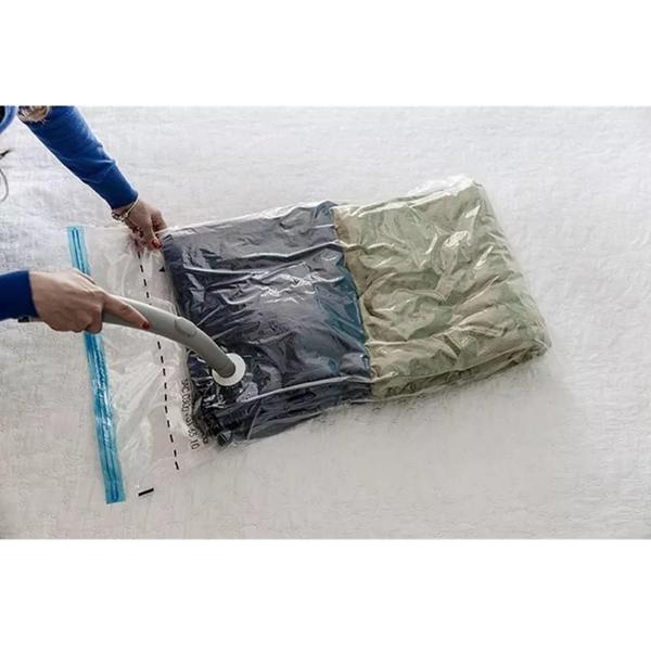 Kit 20 Saco Organizador Vácuo Edredom Cobertor Roupas 70X110 - Clink Imagem de Kit 20 Saco Organizador Vácuo Edredom Cobertor Roupas 70X110