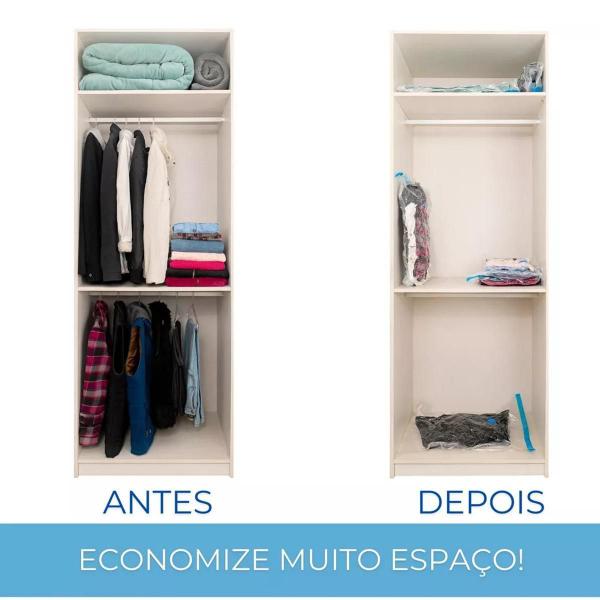 Kit 20 Saco Organizador Vácuo Edredom Cobertor Roupas 70X110 - Clink Imagem de Kit 20 Saco Organizador Vácuo Edredom Cobertor Roupas 70X110