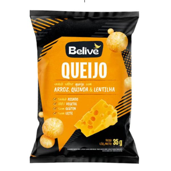 Imagem de Kit 20 Snack Arroz, Quinoa, Lentilha Sabor Queijo BELIVE 35g