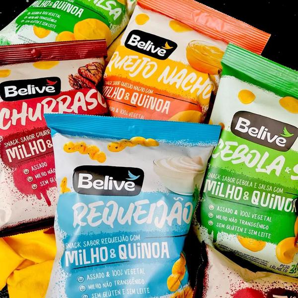 Imagem de Kit 20 Snack De Milho & Quinoa Sabor Requeijão Belive 35G