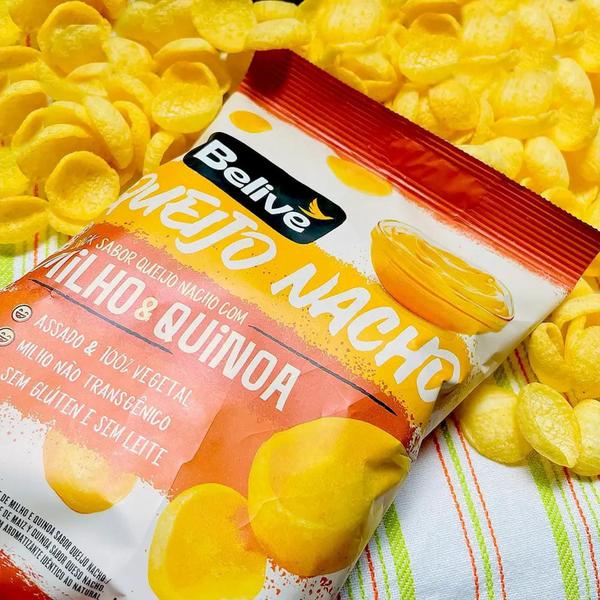 Kit 20 Snack Milho & Quinoa Belive Sabor Queijo Nacho 35G Imagem de Kit 20 Snack Milho & Quinoa Belive Sabor Queijo Nacho 35G