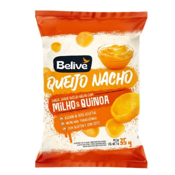 Kit 20 Snack Milho & Quinoa Belive Sabor Queijo Nacho 35G Imagem de Kit 20 Snack Milho & Quinoa Belive Sabor Queijo Nacho 35G