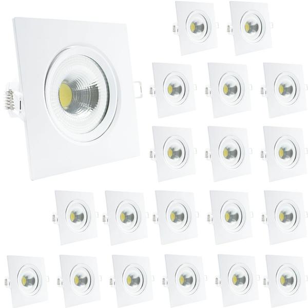 Imagem de Kit 20 Spot Led Embutir 7w Quadrado 4000k Neutro Avant